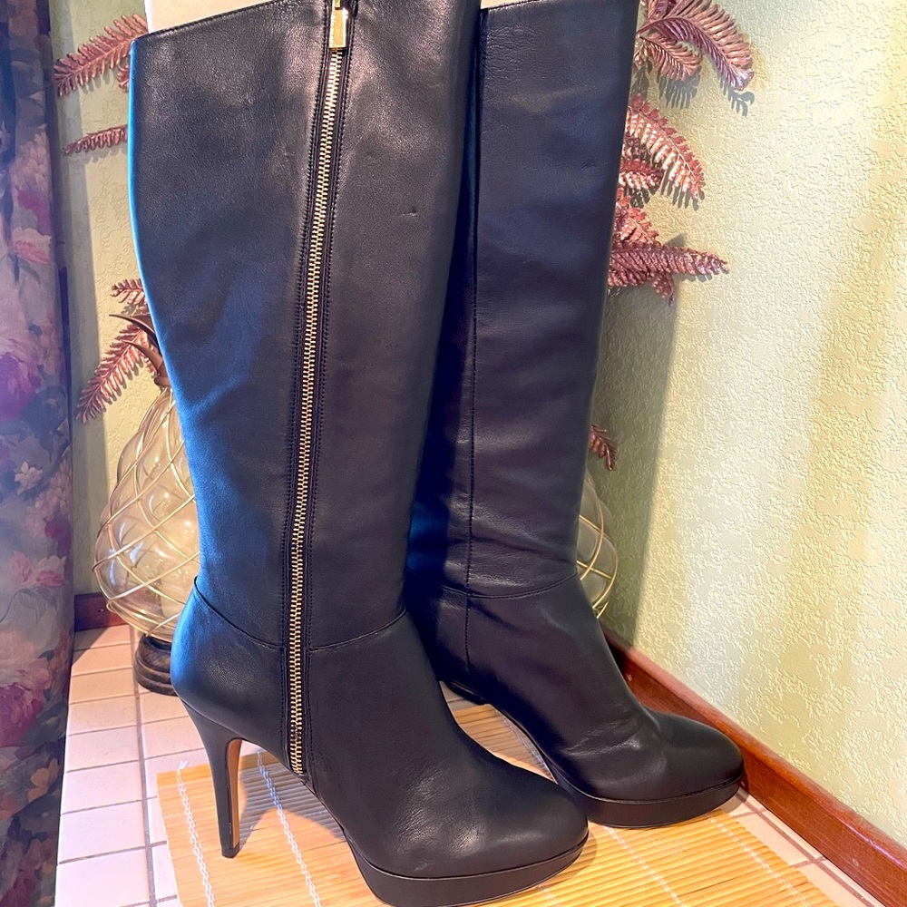 Vince Camuto Black Stiletto Boots Wide Calf